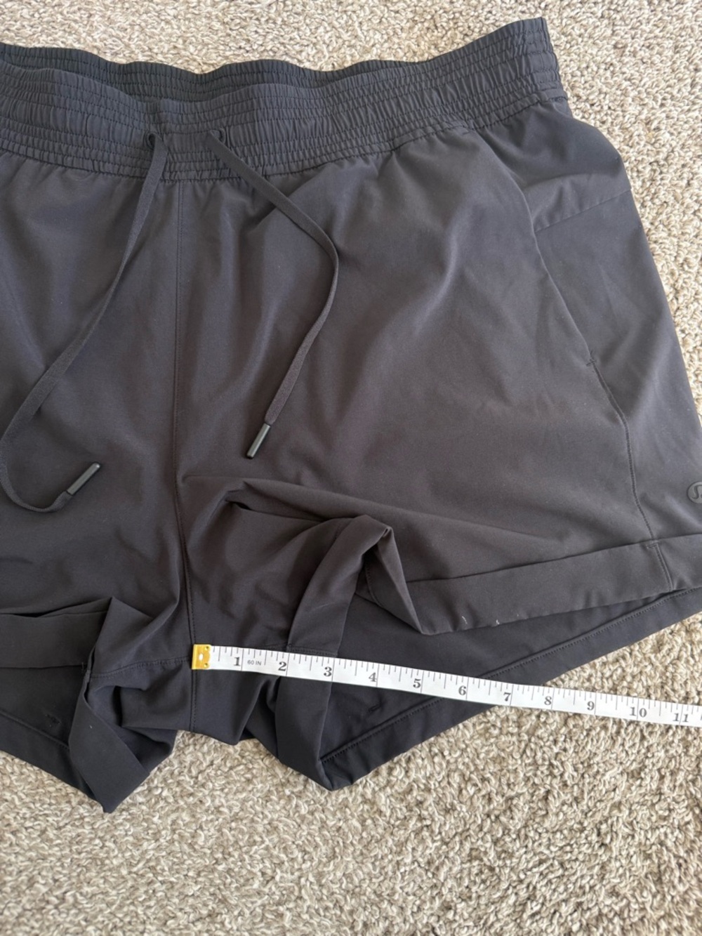 LULULEMON | Black Drawstring Athletic Shorts - size 12 - Picture 10 of 11